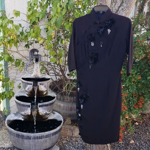 VNTG 50's Black Designer Dress - Picture 1 of 15